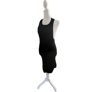 NEW Hera Collections Bodycon Stretchy Sexy Ribbed Black Dress Large